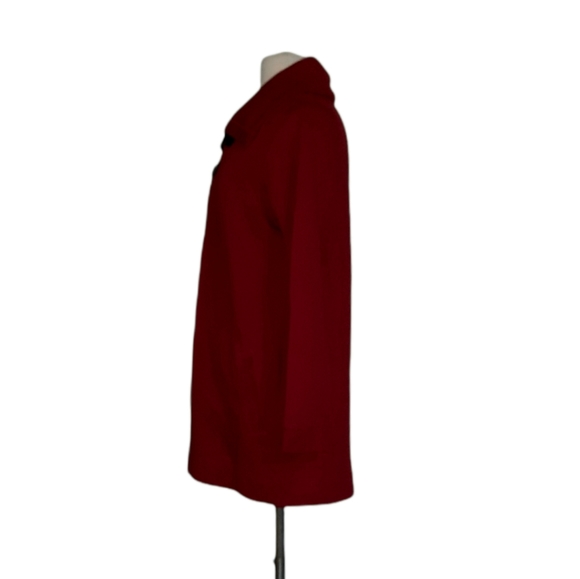 Chaps Denim Large Red Over Coat Duster Cardigan Pa - Picture 2 of 4